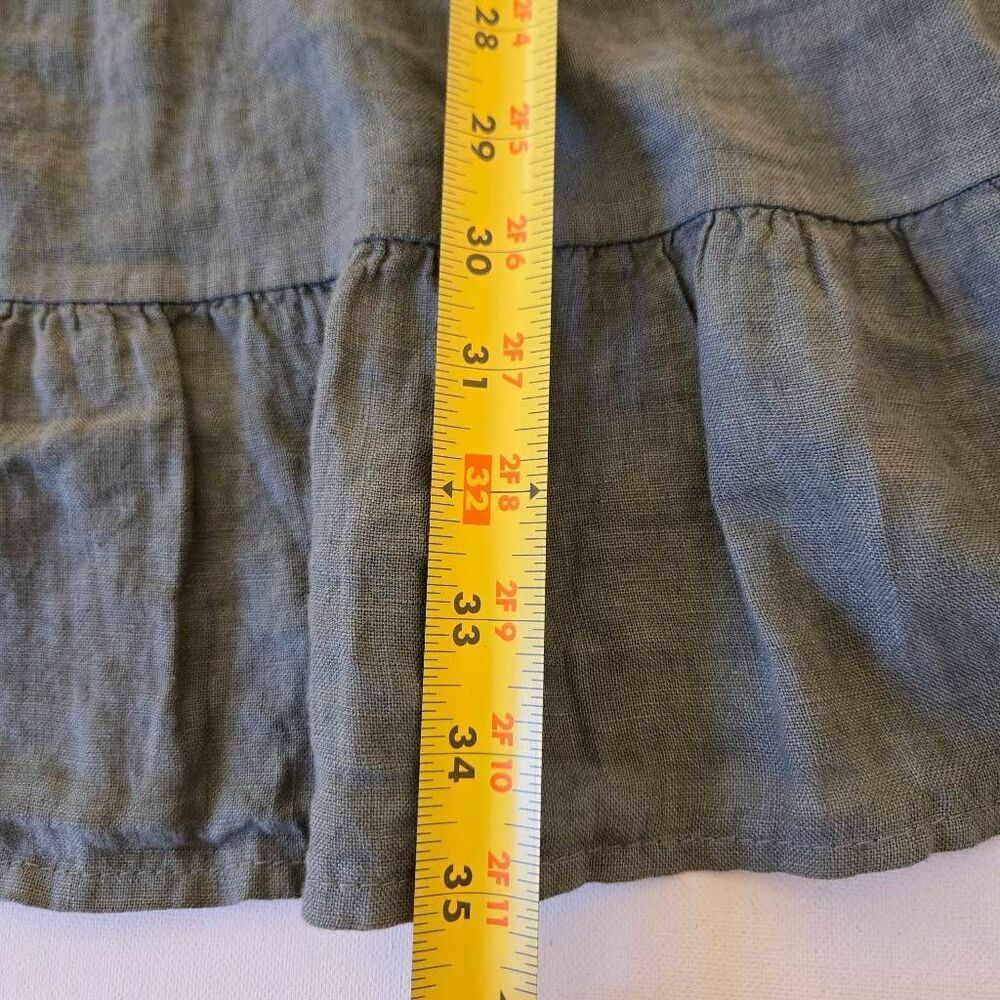 Womens 100% Linen Tiered Button Front Made in Italy Dress Large - Picture 8 of 9